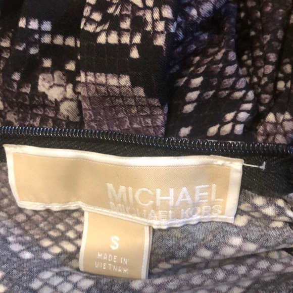 90s y2k VTG Michael Kors Gray Snake/Python Sleeveless Halter Top Leather Trim - Picture 8 of 8